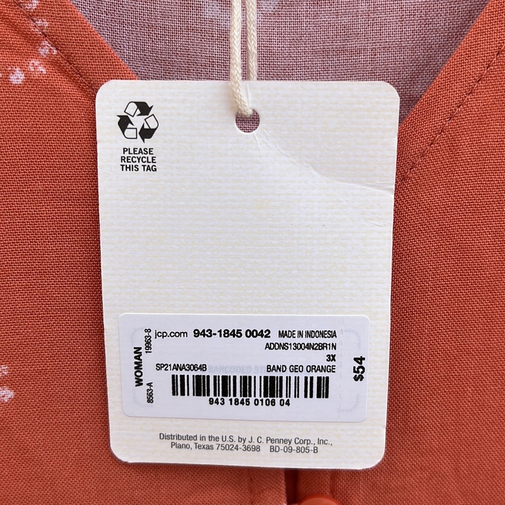 a.n.a. Short Sleeve, V-Neck T-Shirt Dress, Marmalade Orange |3X - Picture 10 of 11